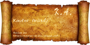 Kaufer Anikó névjegykártya