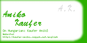 aniko kaufer business card